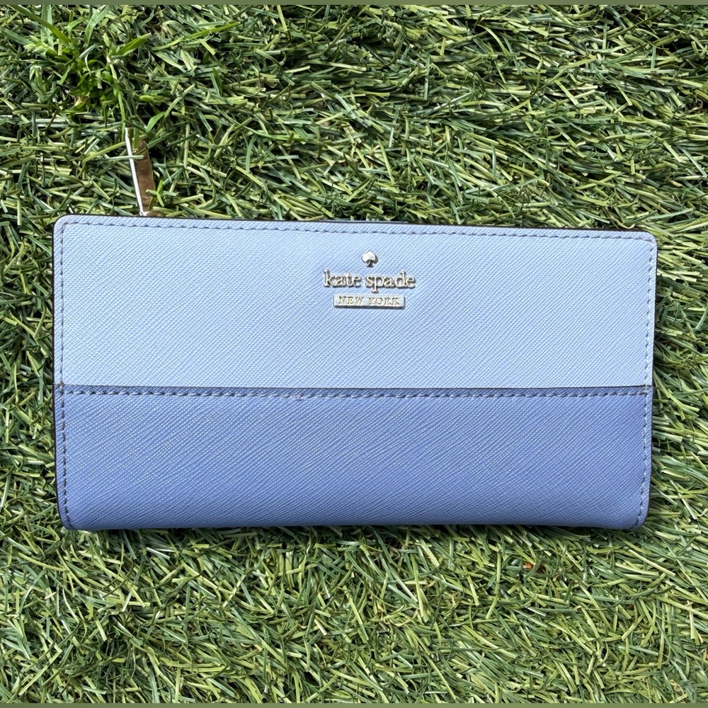 kate spade Cameron Street Leather Color Block Wallet LARGE billfold